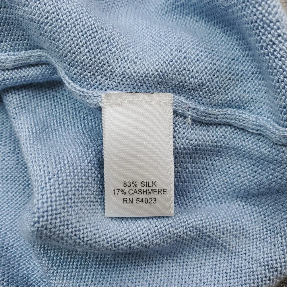 Banana Republic Sweater Mens Extra Large Blue Cashmere Silk Lightweight Pullover
